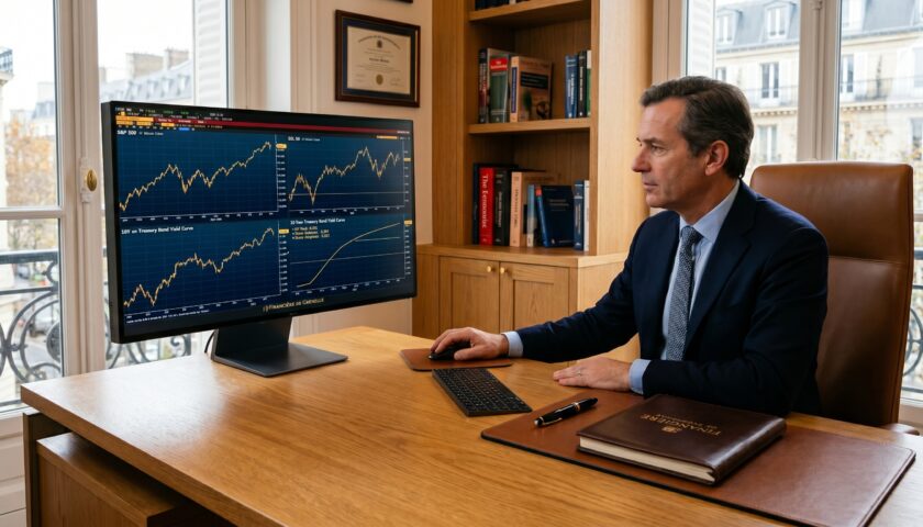 un financier à son bureau